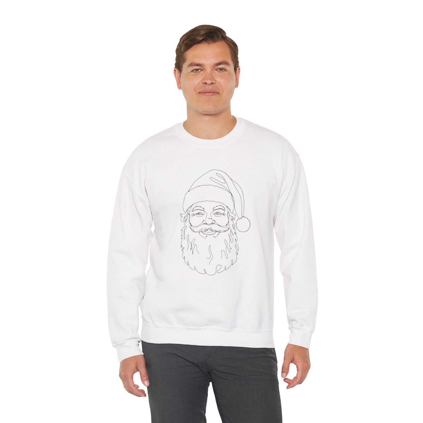 Minimalist Santa Sweatshirt | Modern Line Art Christmas Crewneck | Simple Holiday Sweater | Cozy Neutral Xmas Gift for Him or Her
