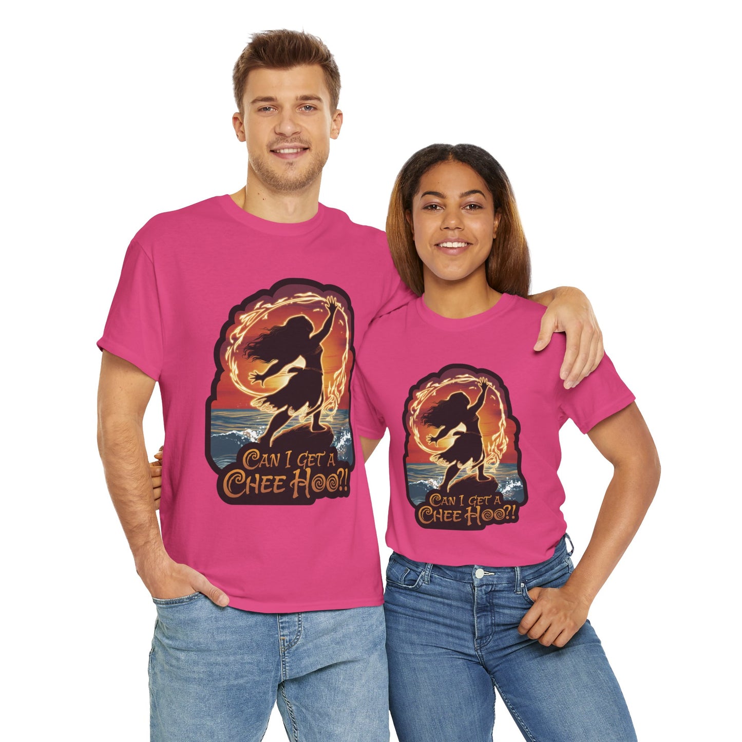 Can I Get a Chee Hoo Shirt – Hawaiian Island Vibes Tee – Hula Dancer Sunset Graphic T-Shirt – Polynesian Luau Party Unisex Top