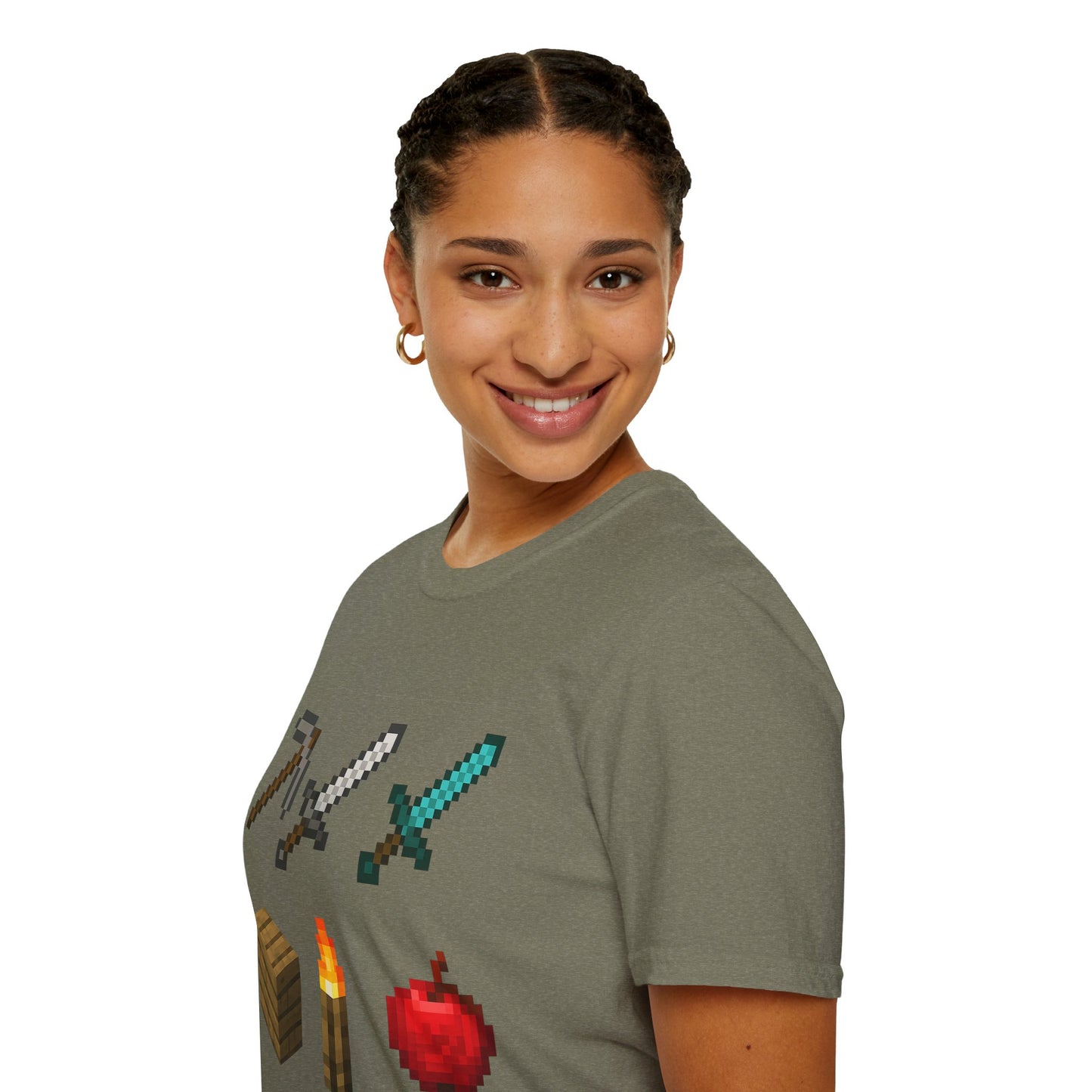 Pixel Tools & Items T-Shirt | Retro Pixel Art Gaming Tee, 8-Bit Gamer Shirt, Pixel Weapons & Supplies Top, Video Game Lover Gift Unisex