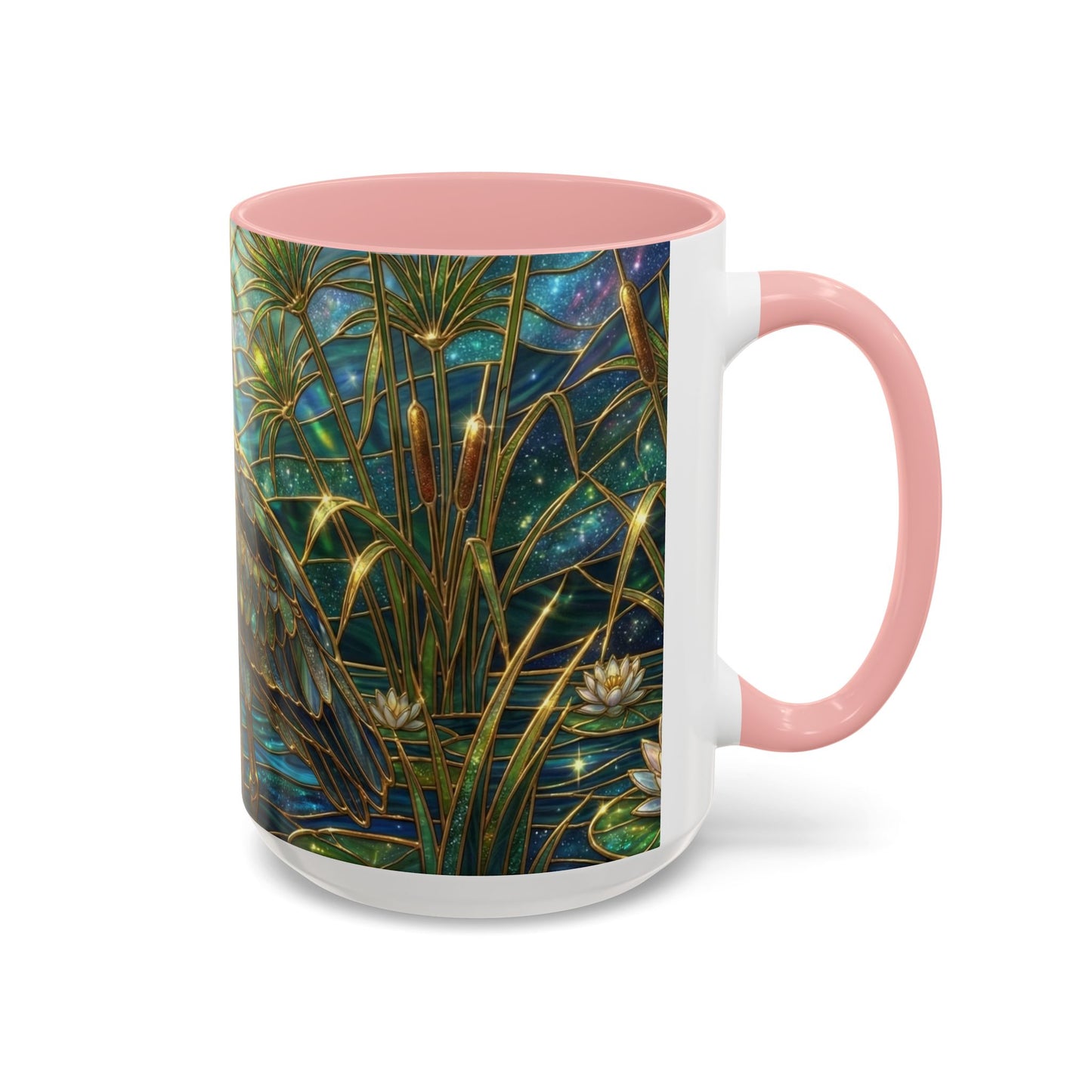 Shoebill Stork Mug, Stained Glass Bird Art, Prehistoric Animal Gift, Swamp Nature Coffee Cup, Galaxy Night, Ornithology Lover Present