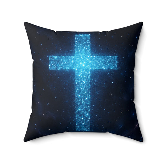Bioluminescent Cross Pillow Modern Decor Christian Throw Spiritual Decoration Religious Pillow Gift of Faith