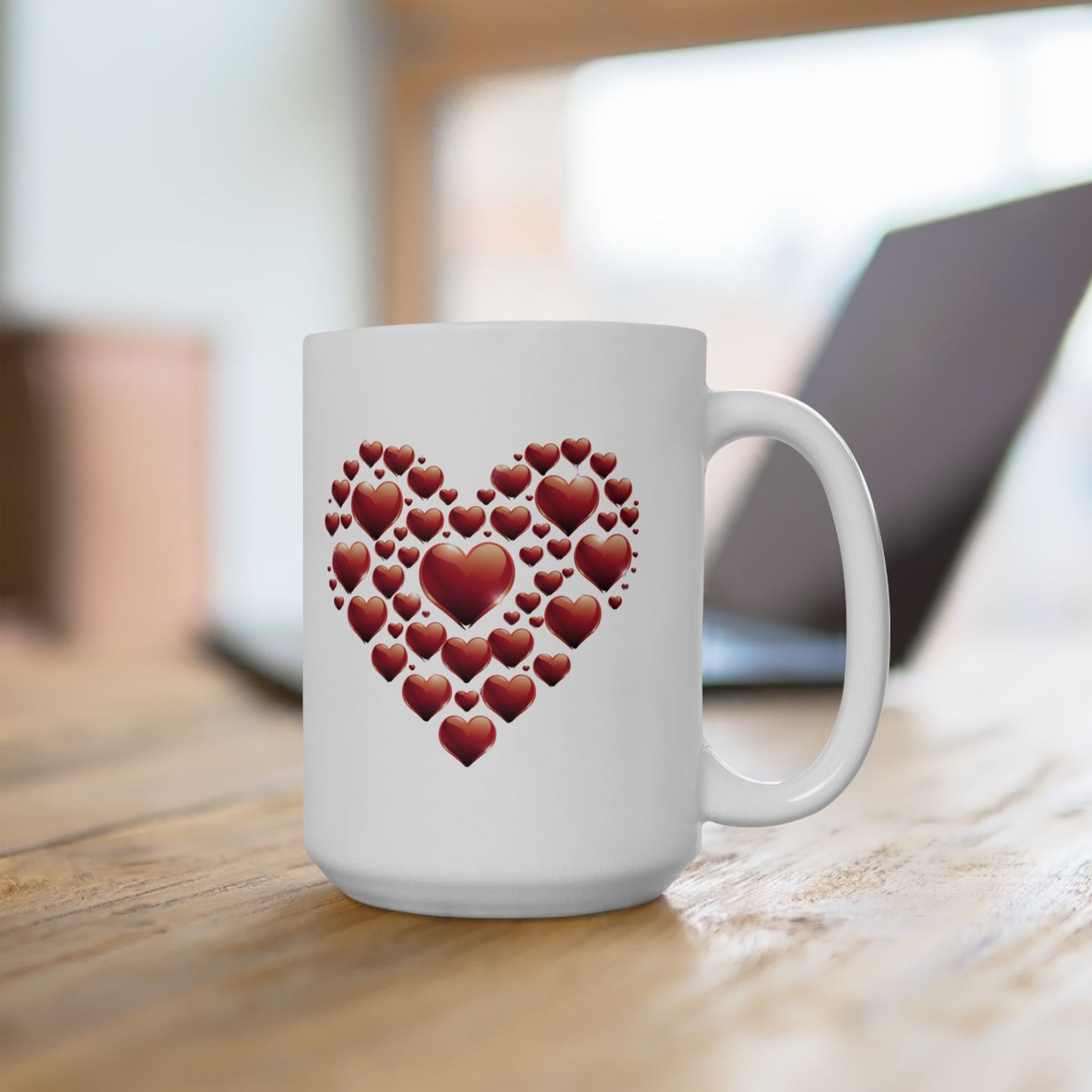 Mug - Heart Made Out of Hearts Fun Ceramic Mug (11oz, 15oz)