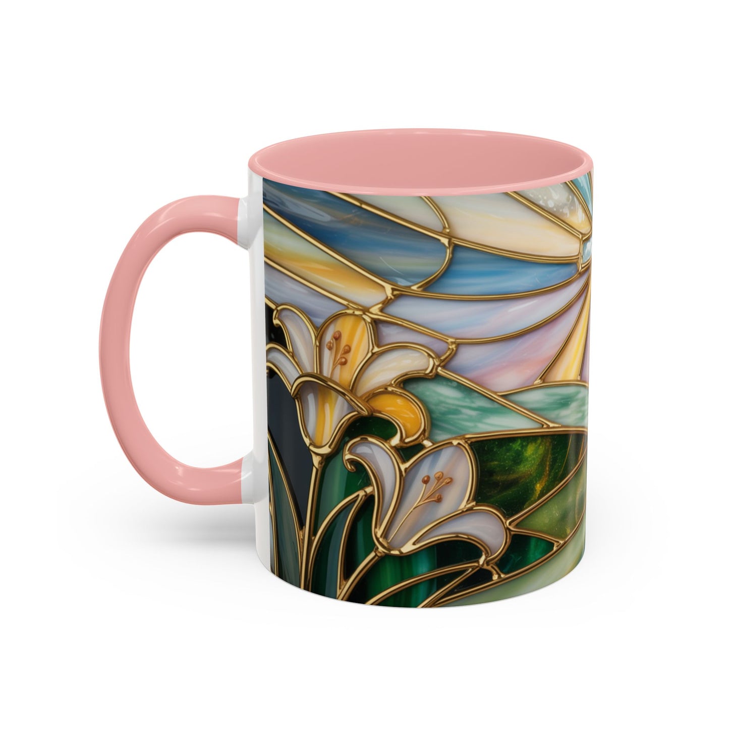Stained Glass Cross Christian Mug • Inspirational Religious Coffee Cup • Colorful Faith Gift • Bible Verse Style Art • 11oz & 15oz