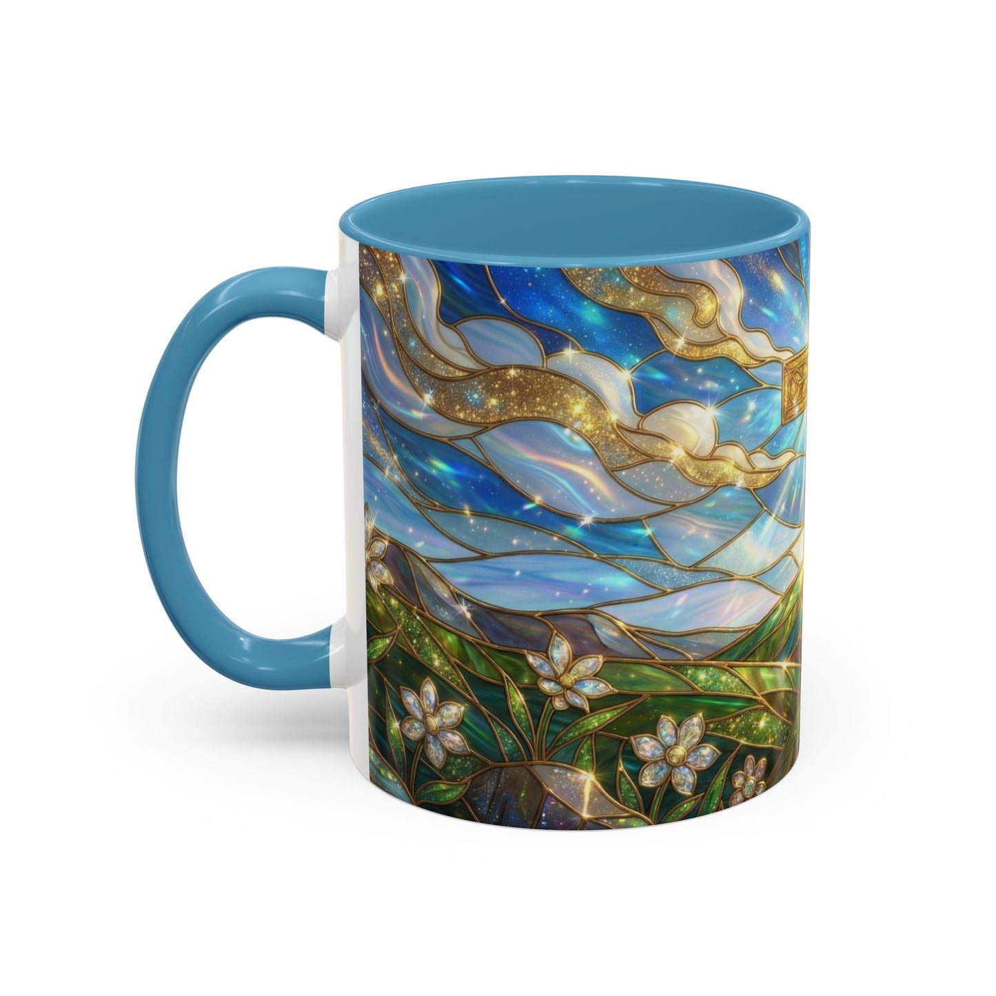 Stained Glass Cross Mug, Christian Coffee Mug, Faith Inspired Art Cup, Religious Gift For Women Men, Inspirational Christian Mug