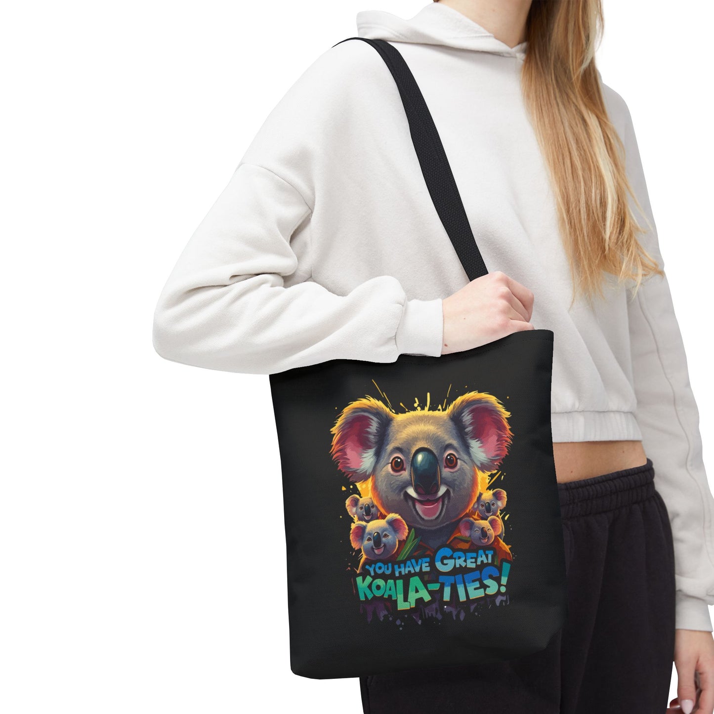 Koala Tote Bag – Funny Animal Pun Bag with Cute Koala Design – Reusable Grocery, Beach, or Everyday Carry Bag – Gift for Koala Lovers