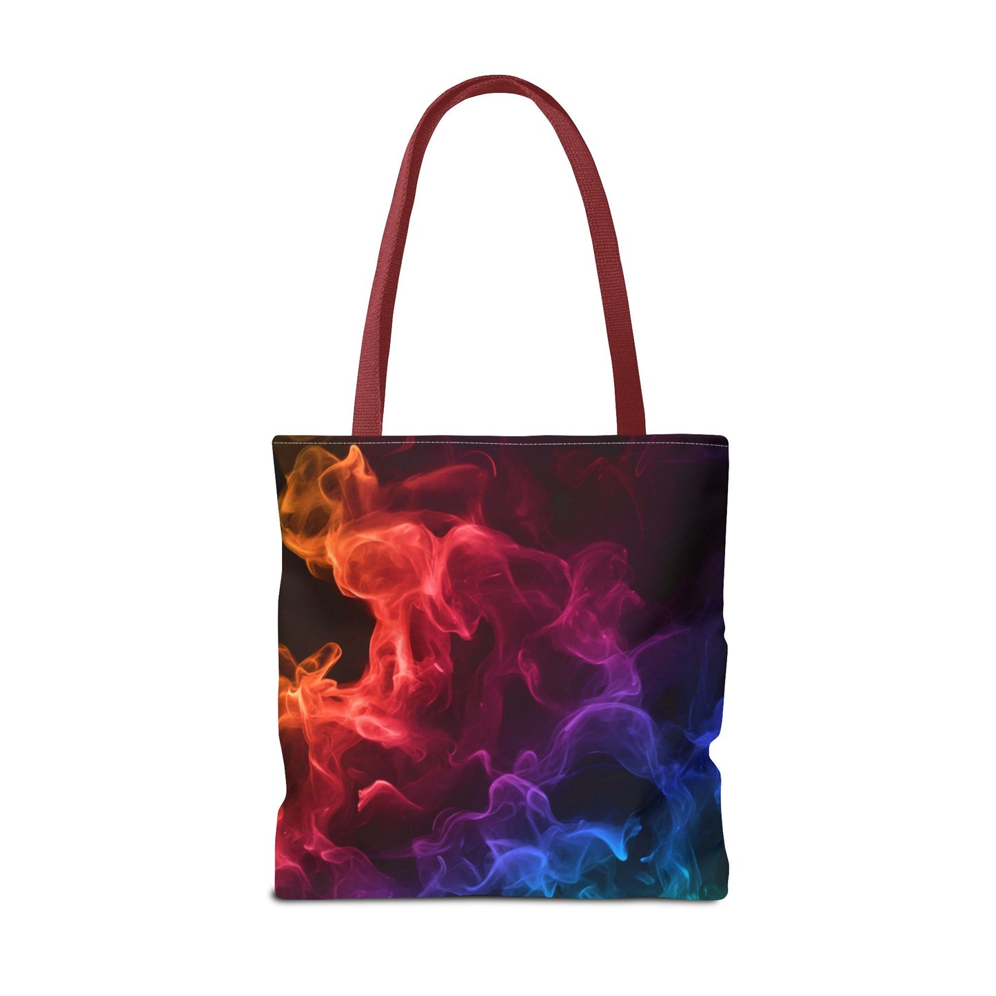 Chromatic Ember Tote Bag, Colorful Smoke Art Design With Red, Blue, And Orange Hues, Abstract Reusable Tote For Artists, Gifts, And Everyday Use