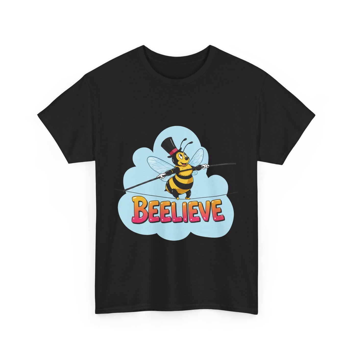 “Beelieve” Bee Pun T‑Shirt | Cute Bee Graphic Tee | Inspirational Pun Shirt | Funny Nature Lover Gift | Bee Belief Positive Vibes Tee