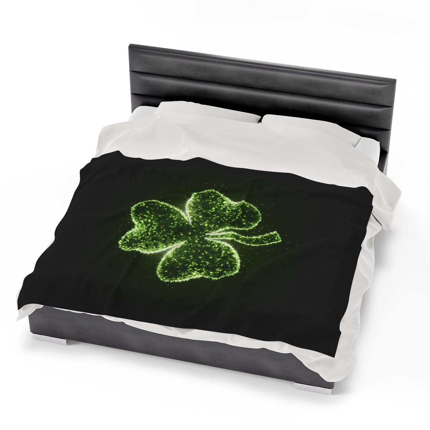 Plush Blanket with Shamrock Design