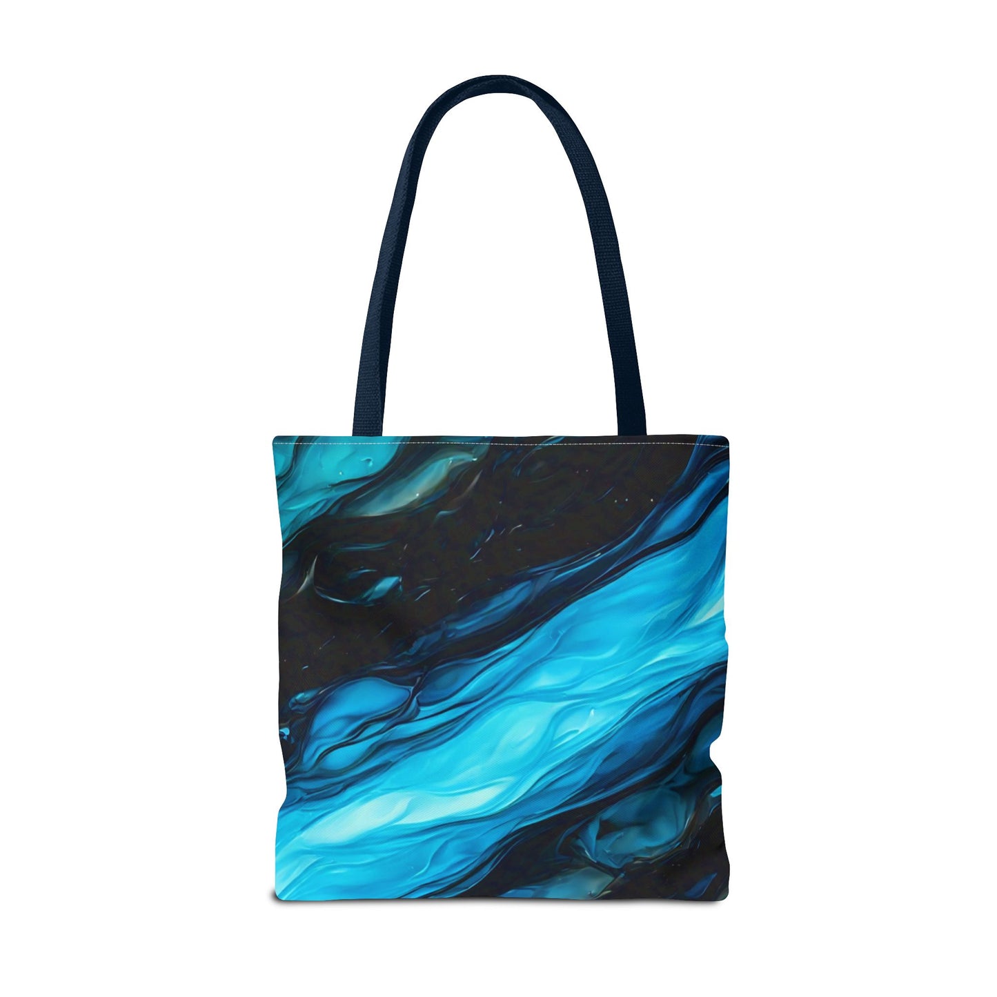 Blue Abstract Swirl Tote Bag – Fluid Art Style Reusable Shopping Bag, Modern Artistic Everyday Carry, Eco-Friendly Gift for Art Lovers