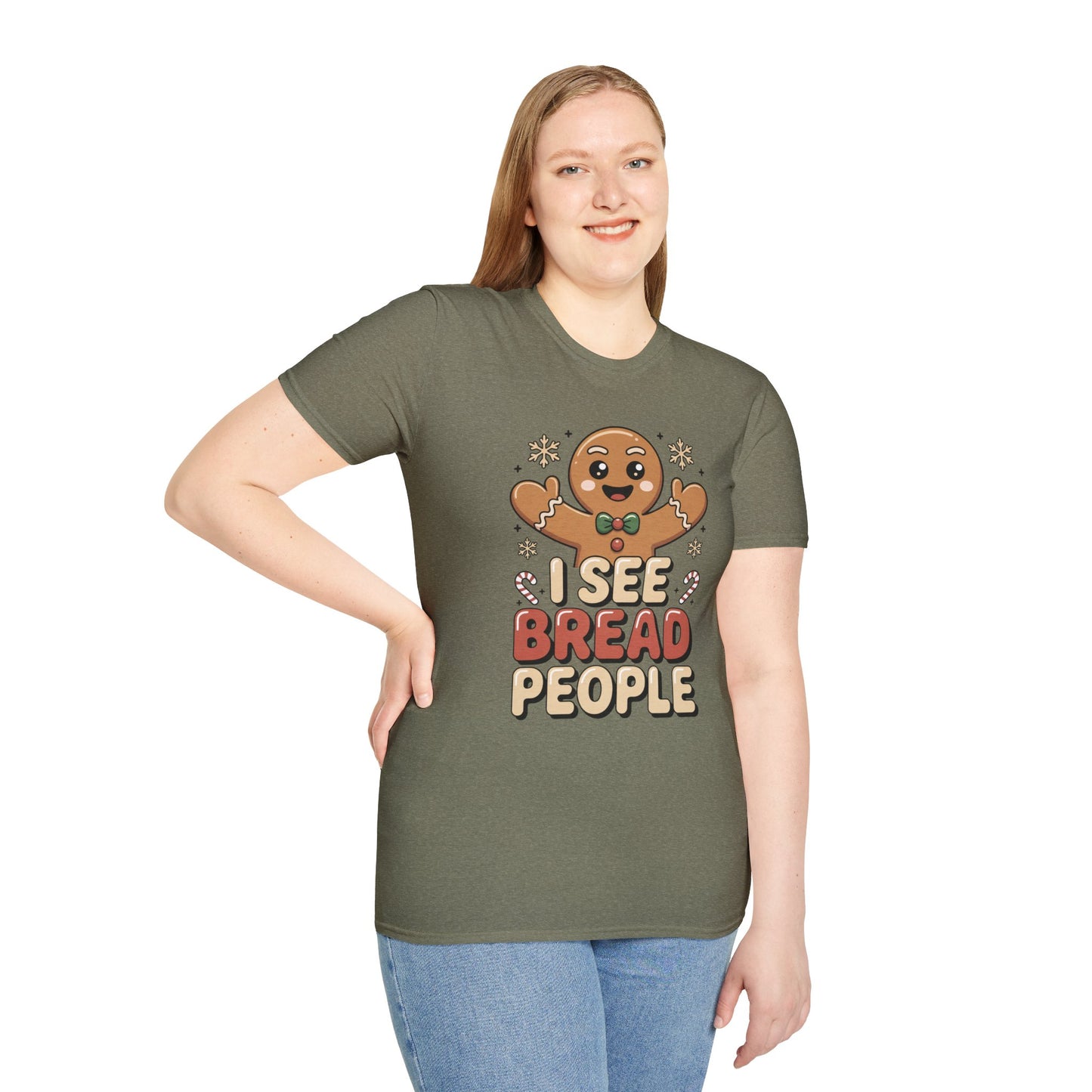 I See Bread People Shirt, Gingerbread Man Christmas Tee, Funny Holiday Baking Shirt, Cute Gingerbread Cookie TShirt, Xmas Humor Shirt, Food Pun Tee