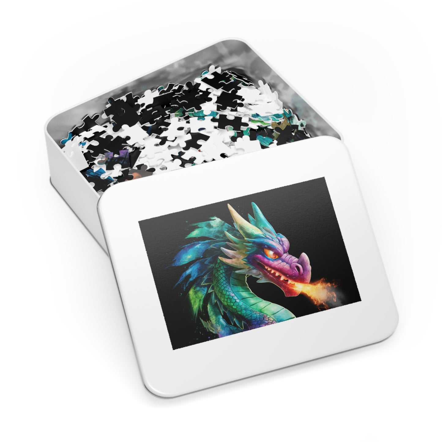 Colorful Fire Breathing Dragon Puzzle - 252, 500, 1000, 2000 Piece Fantasy Jigsaw Gift for Adults, Kids, Gamers, & Art Lovers