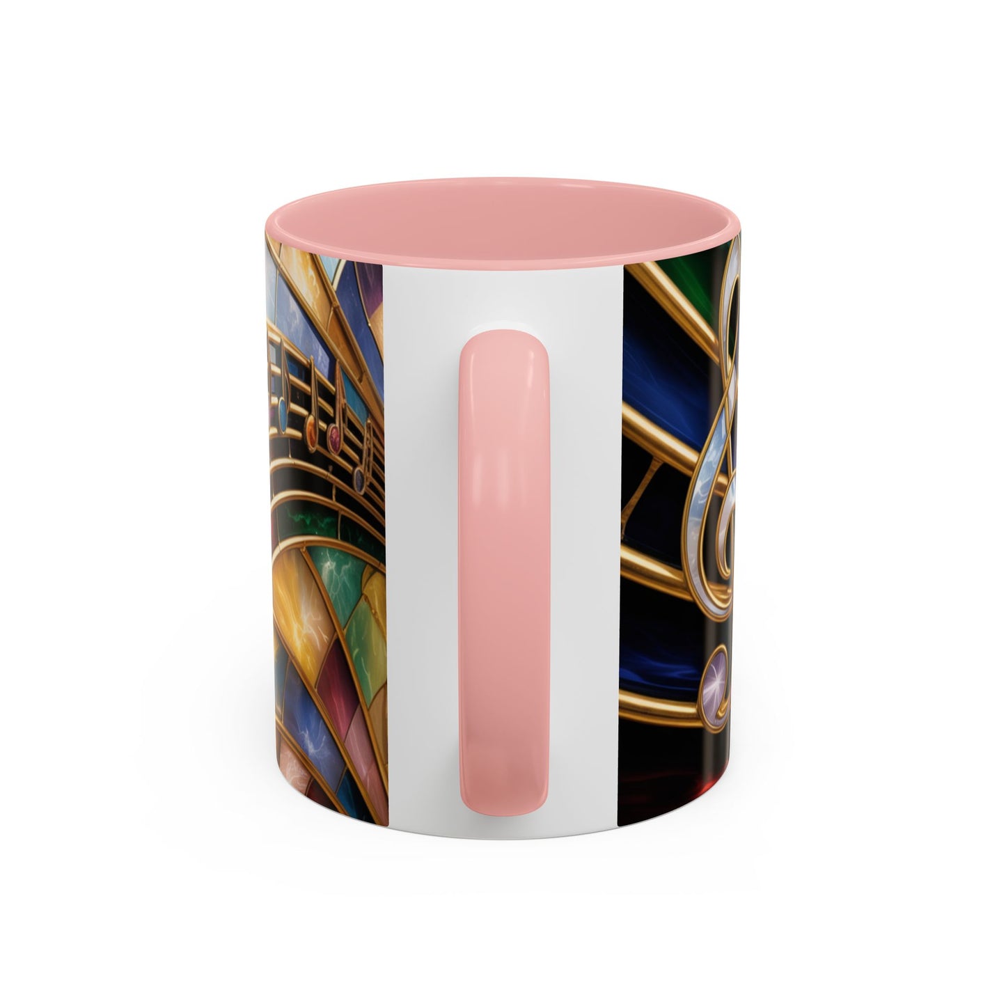 Stained Glass Music Mug, Musical Notes Coffee Cup, Colorful Treble Clef Mug, Musician Gift Idea, Music Lover Cup, Art Mug for Singers