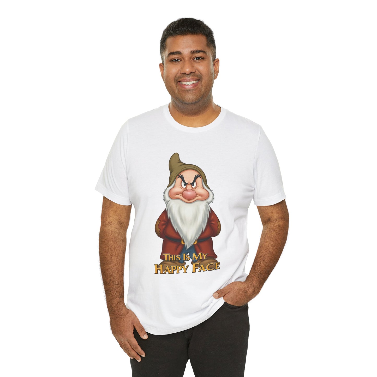 Grumpy Mood Shirt | This Is My Happy Face Tee | Funny Sarcastic Graphic T-Shirt | Retro Grumpy Beard Shirt | Gift for Men Women Introverts