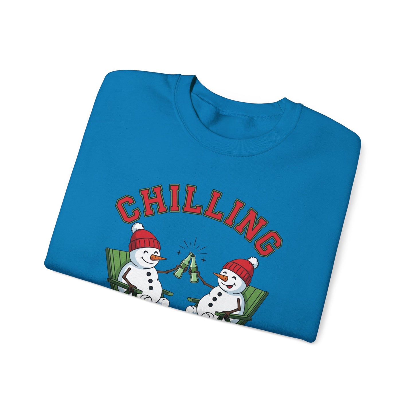 Chilling With My Snowmies Sweatshirt - Funny Christmas Snowman Sweater, Holiday Party Shirt, Cute Winter Gift, Matching Friends Xmas Top