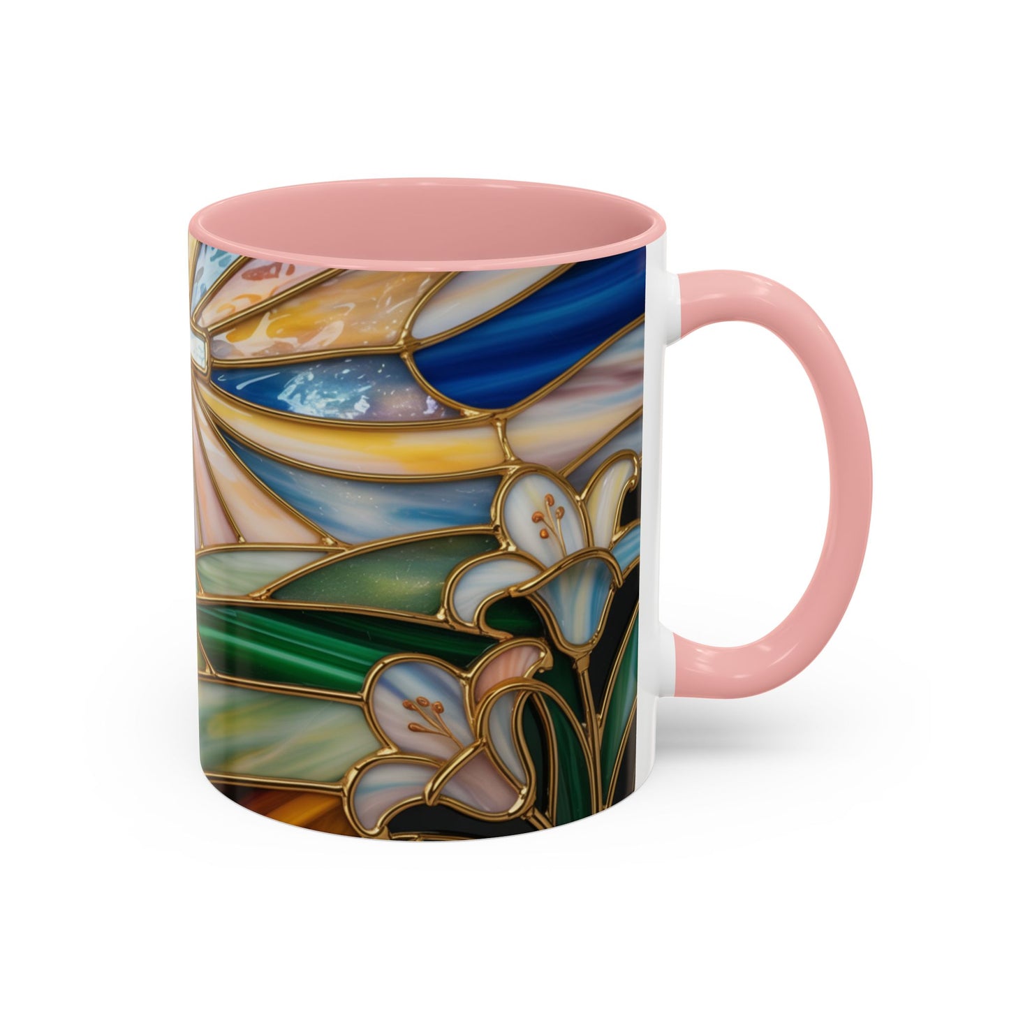 Stained Glass Cross Christian Mug • Inspirational Religious Coffee Cup • Colorful Faith Gift • Bible Verse Style Art • 11oz & 15oz