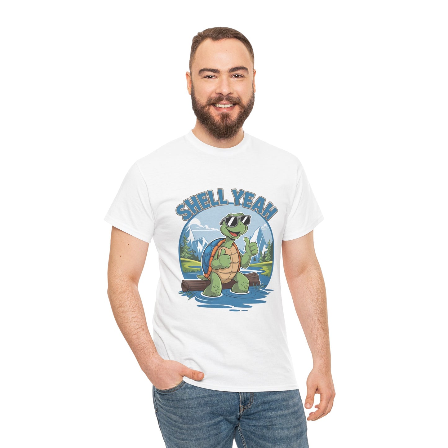 SHELL YEAH Turtle T-Shirt | Funny Cute Turtle Nature Graphic Tee | Handmade Animal Lover Gift | Eco Outdoor Adventure Shirt