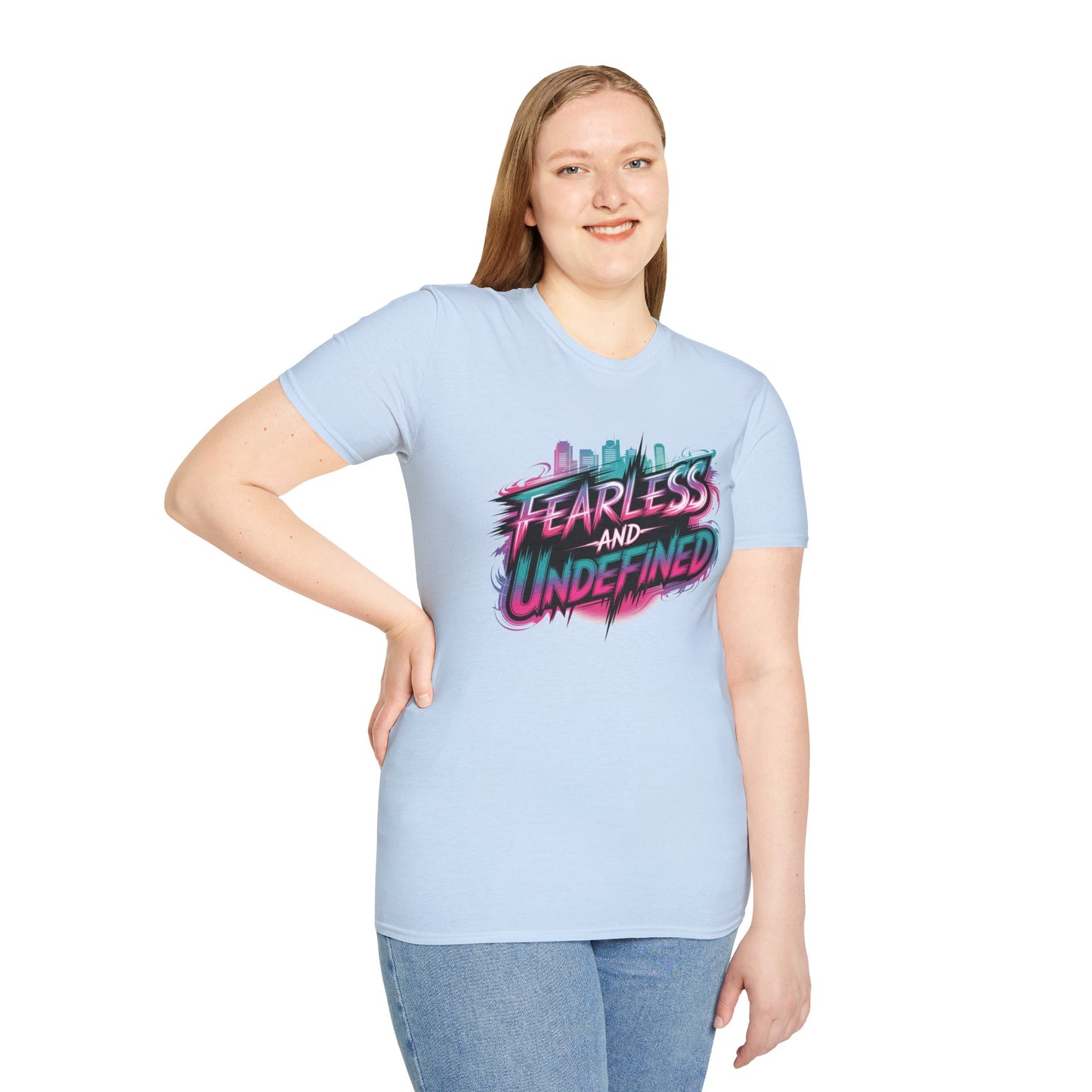 Fearless And Undefined T-Shirt, KPop Anime Inspired Shirt, Bold Motivational Tee, Neon Graphic Top, Empowering Streetwear For Fans And Dreamers