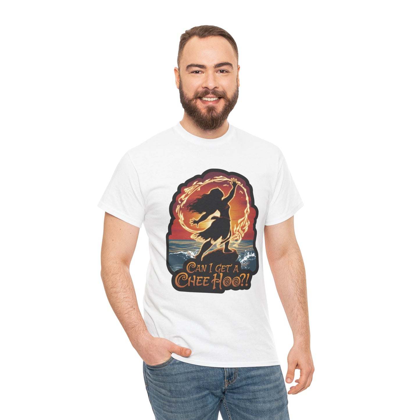 Can I Get a Chee Hoo Shirt – Hawaiian Island Vibes Tee – Hula Dancer Sunset Graphic T-Shirt – Polynesian Luau Party Unisex Top