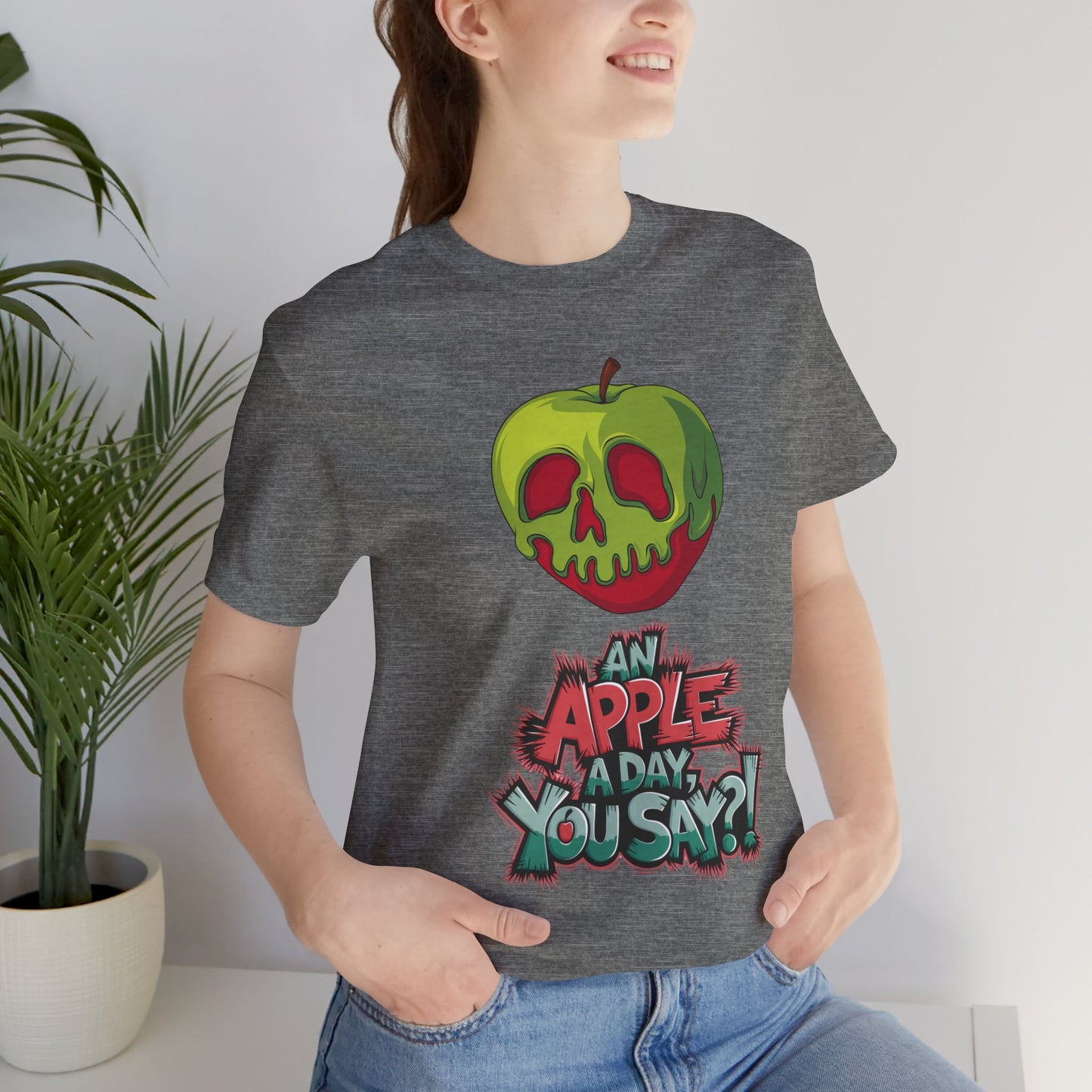 Funny Apple Skull Shirt – An Apple A Day You Say? – Grunge Fruit Tee – Y2K Nostalgia T‑Shirt – Gift for Fruit Lovers