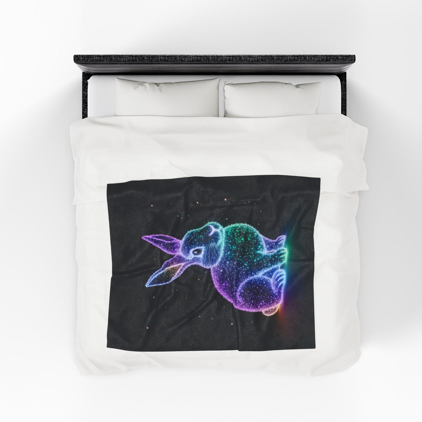 Velveteen Plush Blanket Bioluminescent Easter Bunny Blanket Easter Throw Easter Bunny Decor