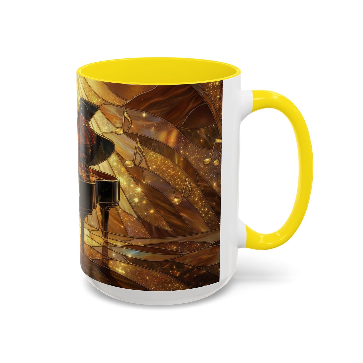 Stained Glass Piano Mug, Grand Piano Coffee Mug, Music Lover Gift Mug, Musician Art Mug, Classical Music Gift, Piano Lover Cup