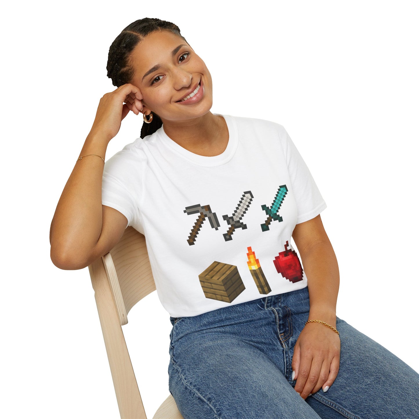 Pixel Tools & Items T-Shirt | Retro Pixel Art Gaming Tee, 8-Bit Gamer Shirt, Pixel Weapons & Supplies Top, Video Game Lover Gift Unisex