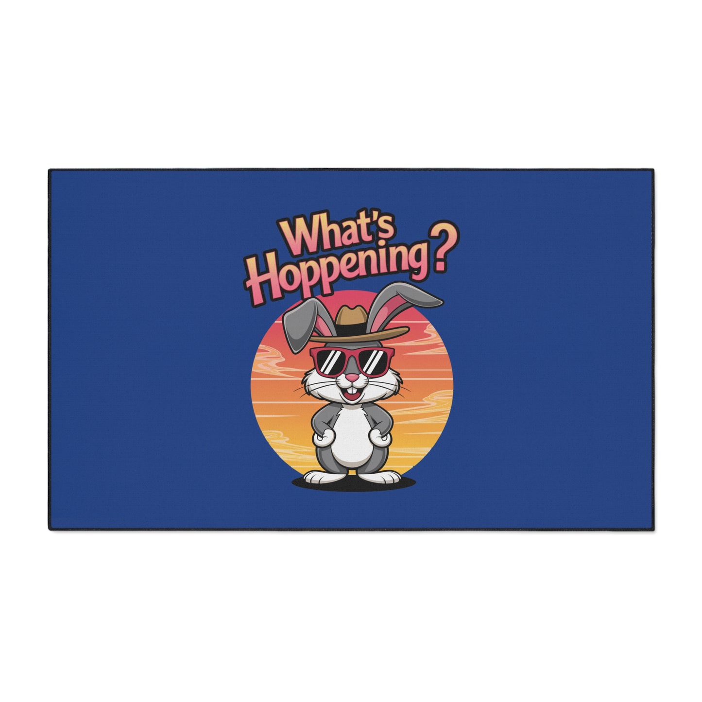 Funny 'What's Happening?' Rabbit Heavy Duty Floor Mat - Stylish Home Decor