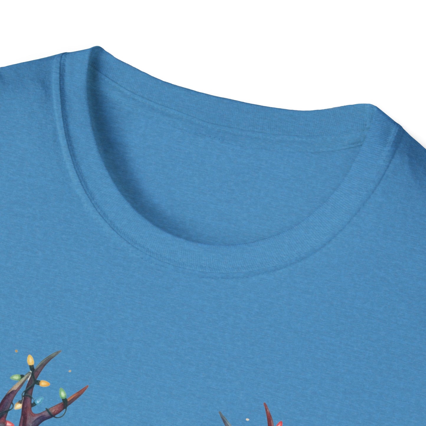 Christmas Deer Shirt, Watercolor Buck T-Shirt, Deer With Christmas Lights Tee, Holiday Wildlife Art Shirt, Colorful Deer Head Xmas Tee