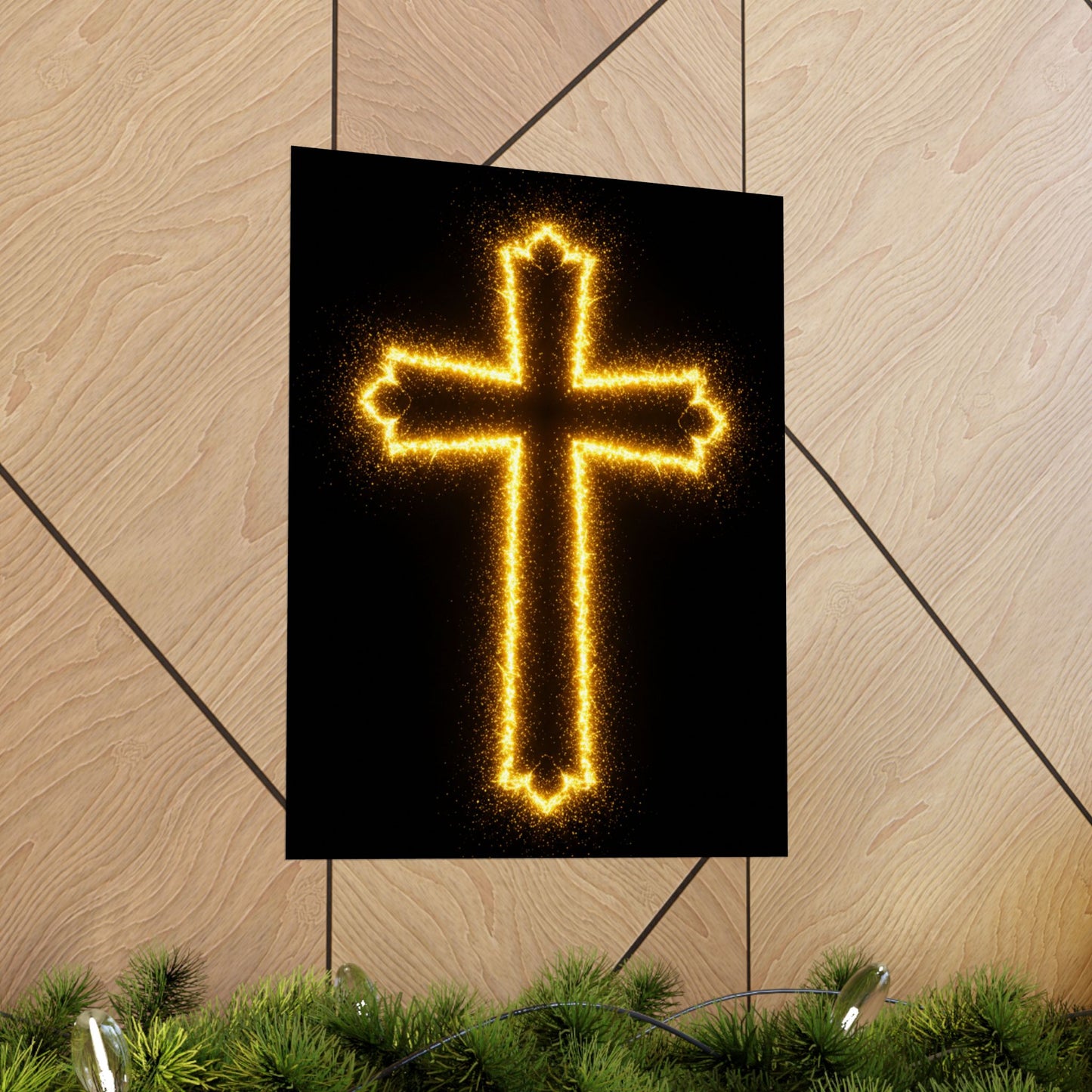 Vertical Poster - Glowing Cross Design