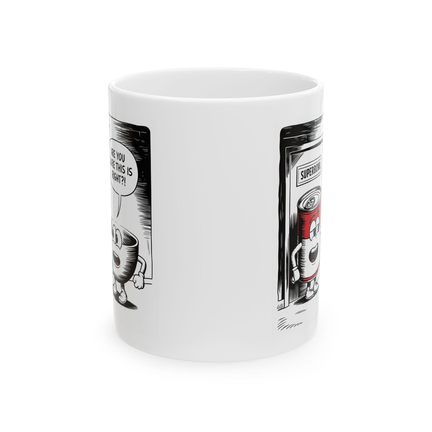 Mug - Comic Bowl and Soup 'Superbowl' Design