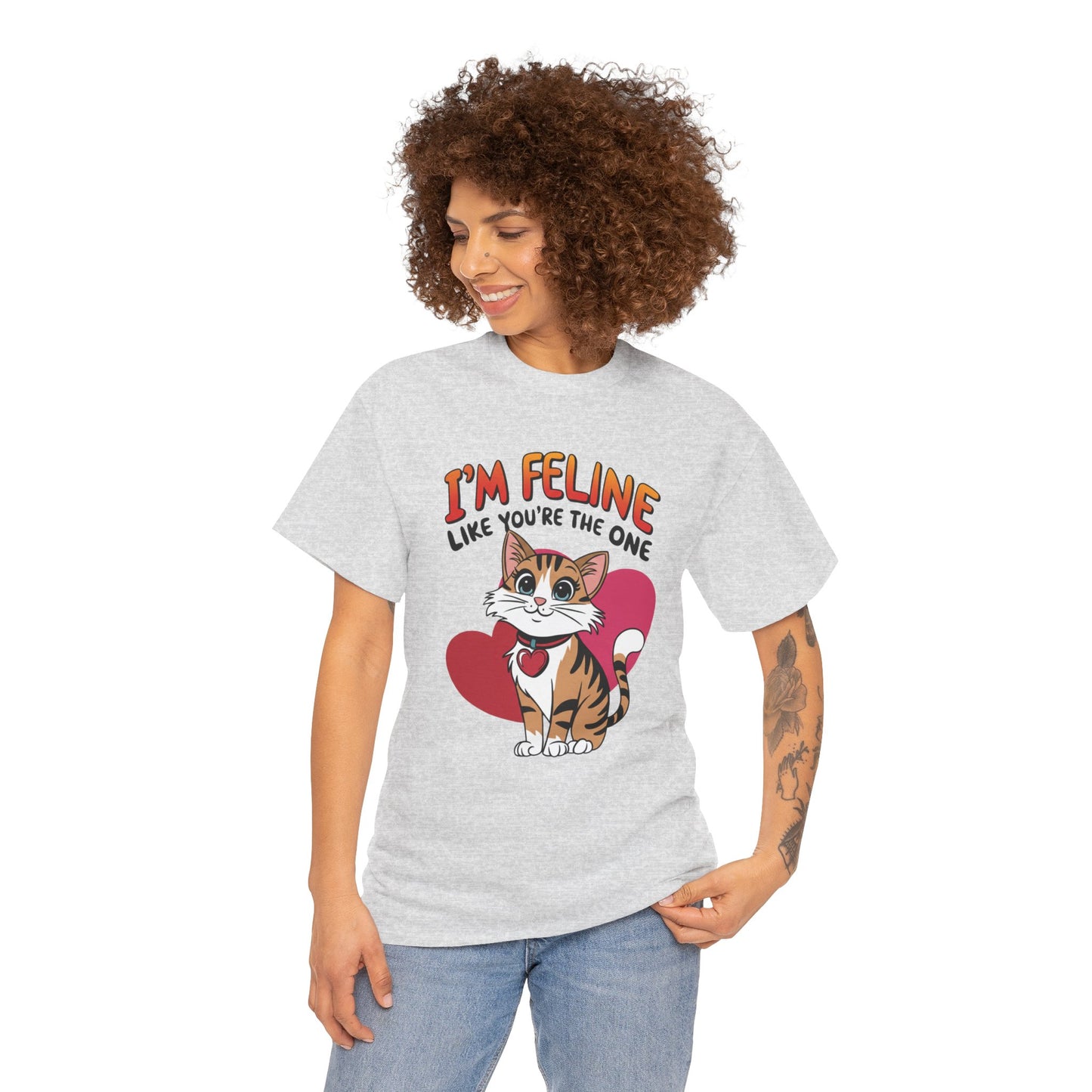 I’m Feline Like You’re The One Shirt, Cute Cat Valentine Tee, Funny Cat Love Graphic TShirt, Romantic Gift For Her Him, Cat Pun Shirt