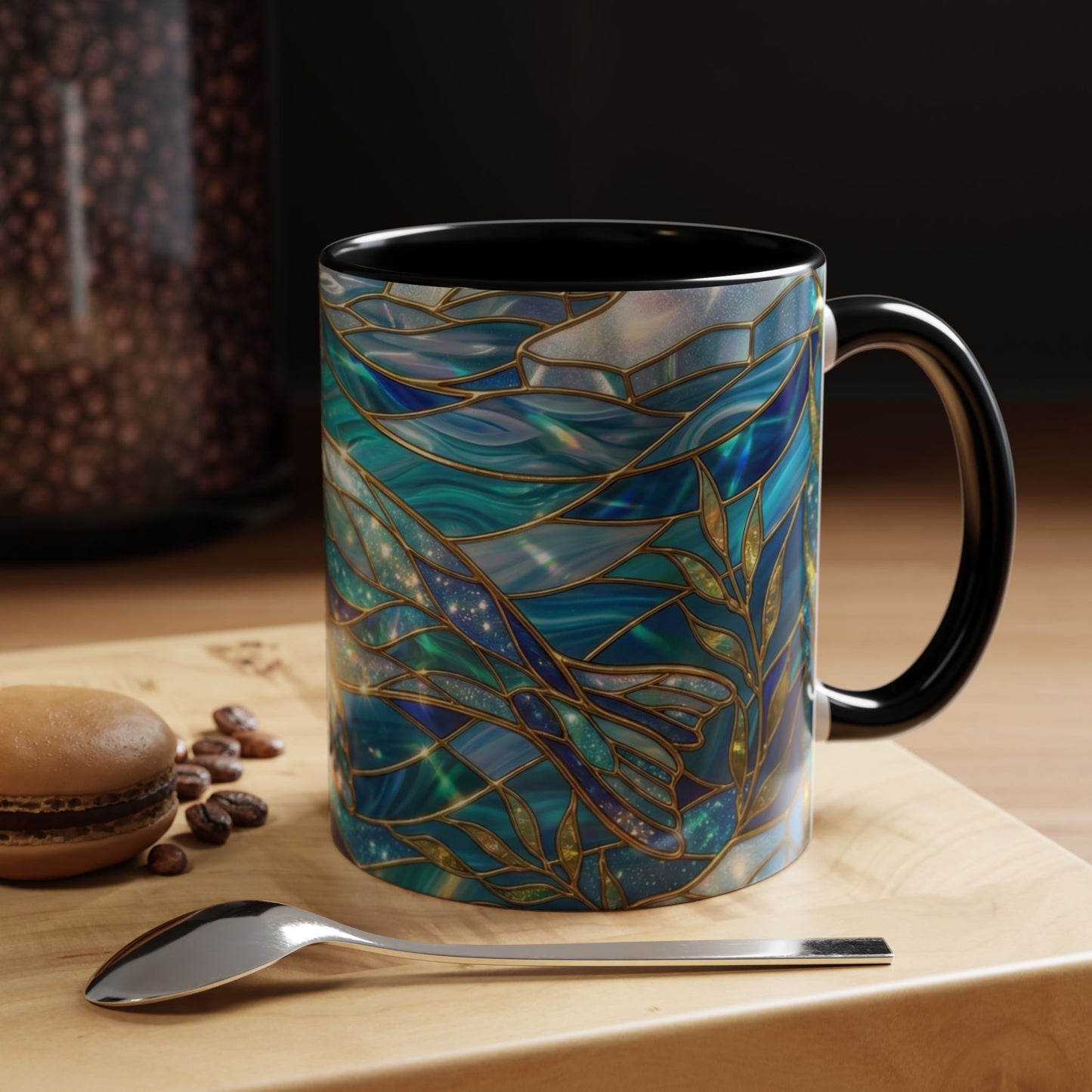 Seal Coffee Mug, Stained Glass Seal Mug, Cute Marine Animal Art Mug, Ocean Lover Gift, Unique Ceramic Coffee Cup, 11oz 15oz Coastal Mug