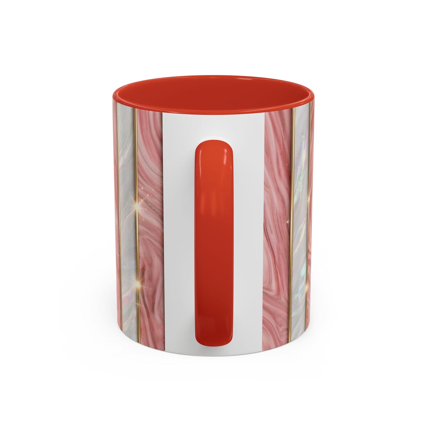 Pink Marble Coffee Mug, Gold Stripe Faux Agate Cup, Glam Desk Accessory, Elegant Tea Mug, Luxury Gift for Her, Chic Office Desk Decor