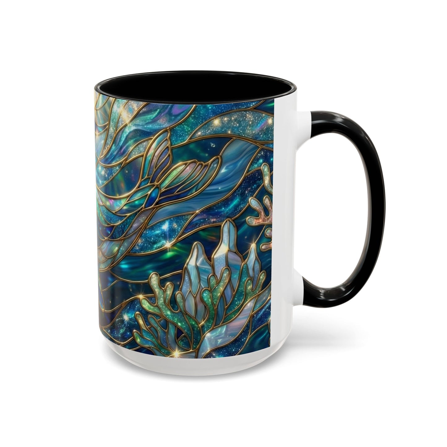 Seal Coffee Mug, Stained Glass Seal Mug, Cute Ocean Animal Art Mug, Marine Life Gift, Unique Ceramic Coffee Cup, 11oz 15oz Wildlife Mug