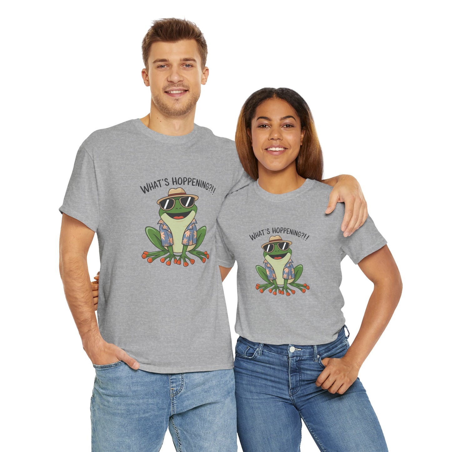 Funny Frog Shirt | What’s Hoppening T-Shirt | Cool Frog Graphic Tee | Amphibian Dad Joke Shirt | Cottagecore Animal Lover Gift