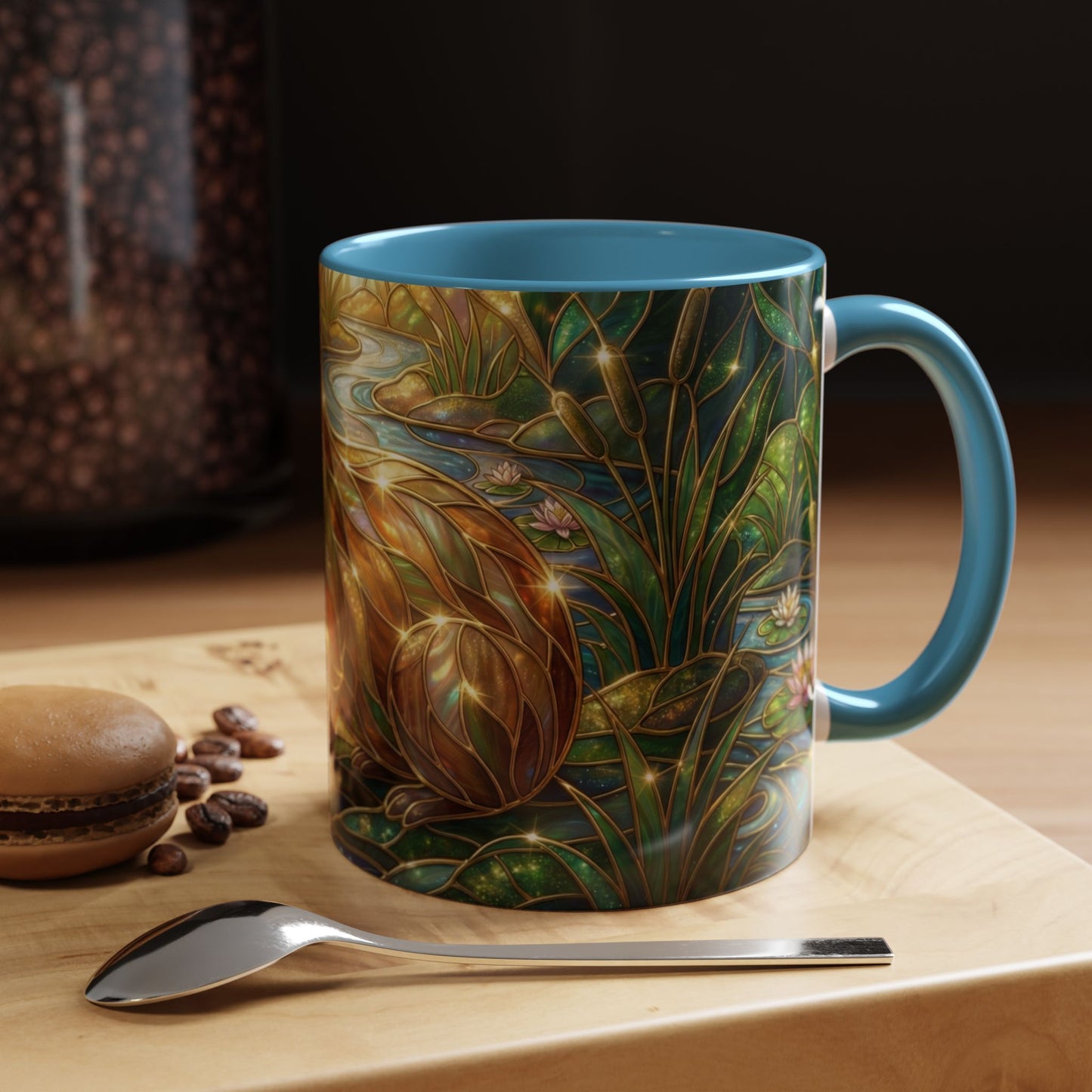 Capybara Coffee Mug, Stained Glass Capybara Art Mug, Cute Animal Lover Gift, Nature Inspired Ceramic Coffee Cup, Unique Wildlife Mug, 11oz 15oz