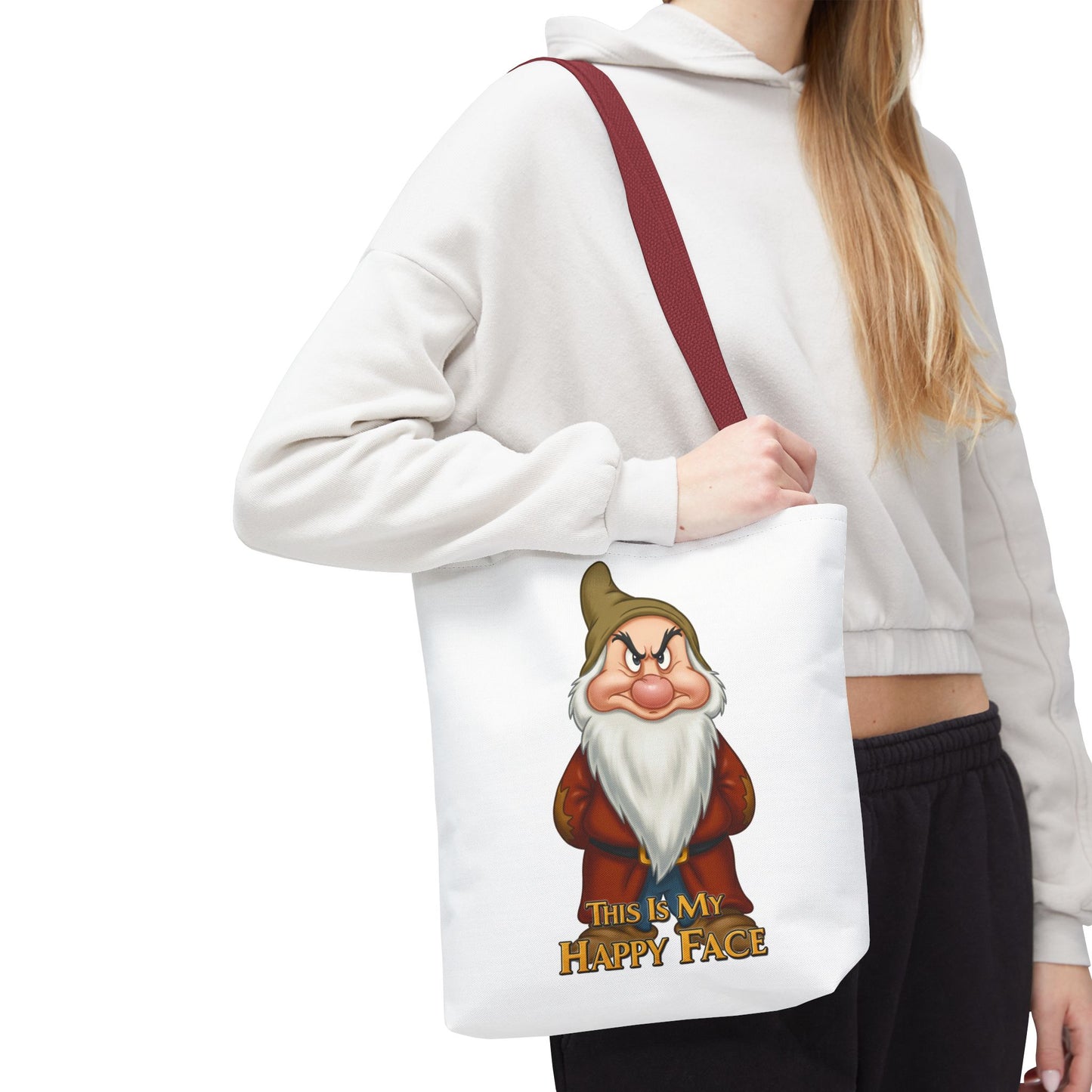 Grumpy Dwarf Tote Bag - "This Is My Happy Face"