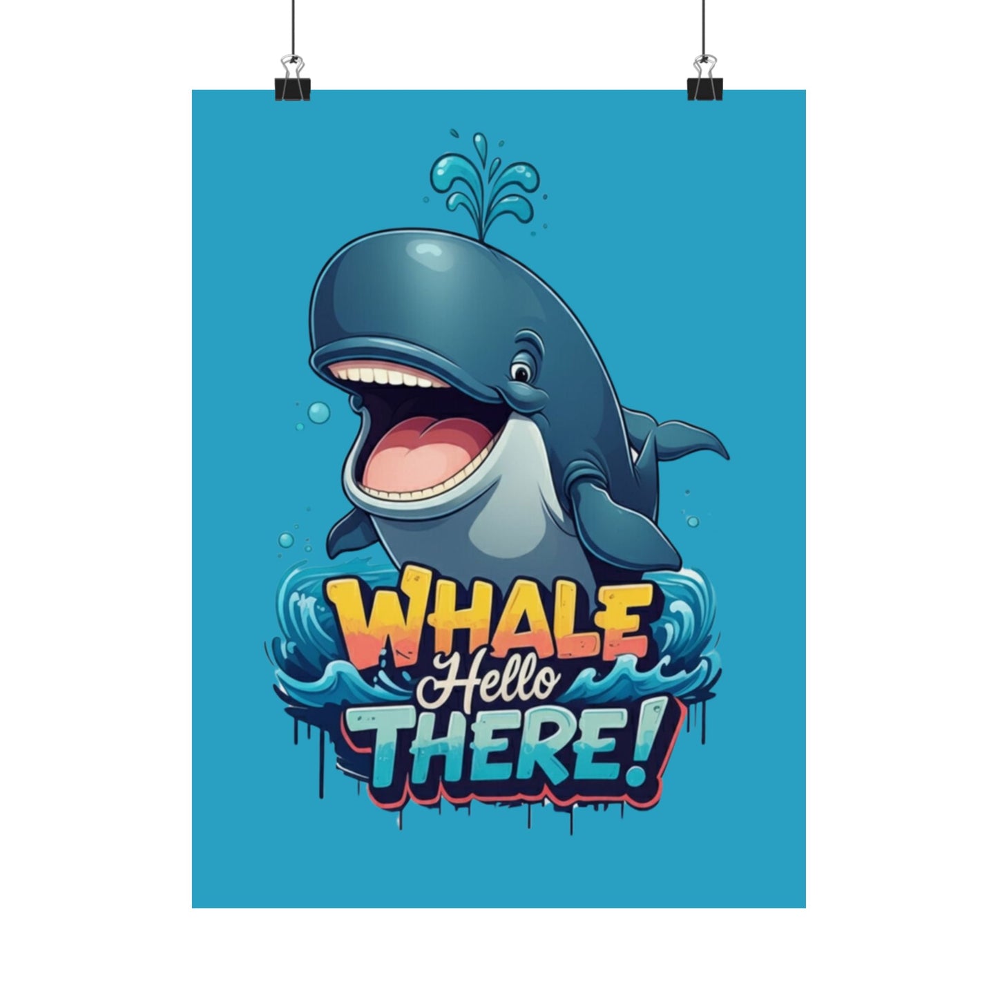 Vertical Poster - Whale Hello There Pun