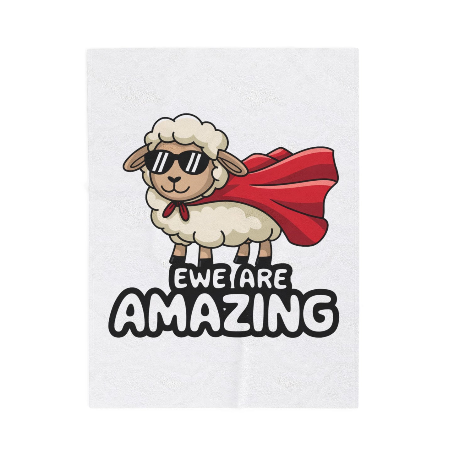 Funny Sheep Blanket Ewe Are Amazing Throw Cute Animal Pun Gift Superhero Lamb Blanket Cozy Farmhouse Decor Soft Fleece Throw
