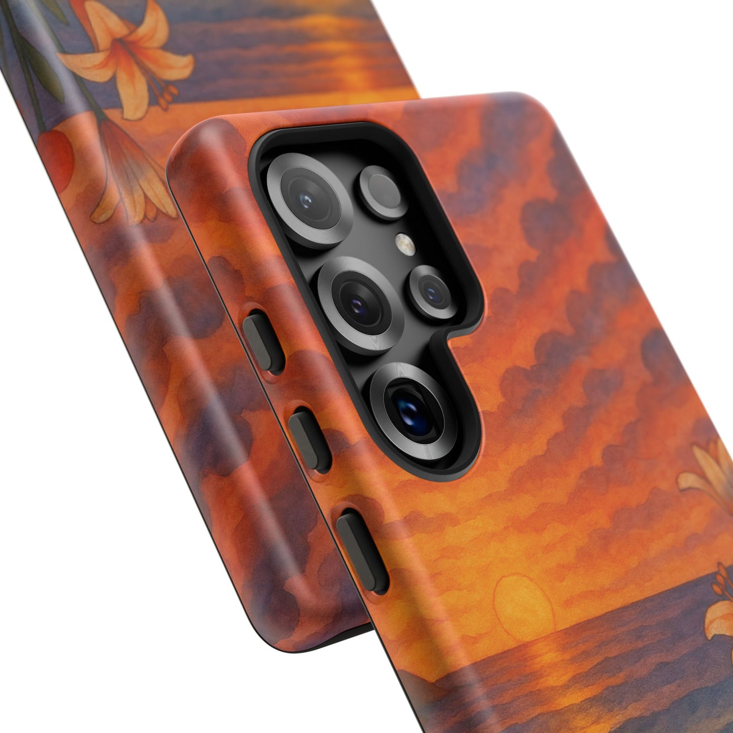 Samsung Case - Floral Ocean Sunset Watercolor Nautical Phone Case Beach Samsung Case Ocean Sunset Theme