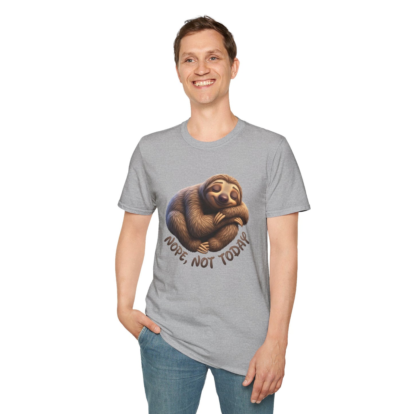 Nope Not Today Sloth T-Shirt, Funny Lazy Day Shirt, Cute Animal Lover Tee, Relaxed Humor Top, Chill Gift Idea For Men And Women