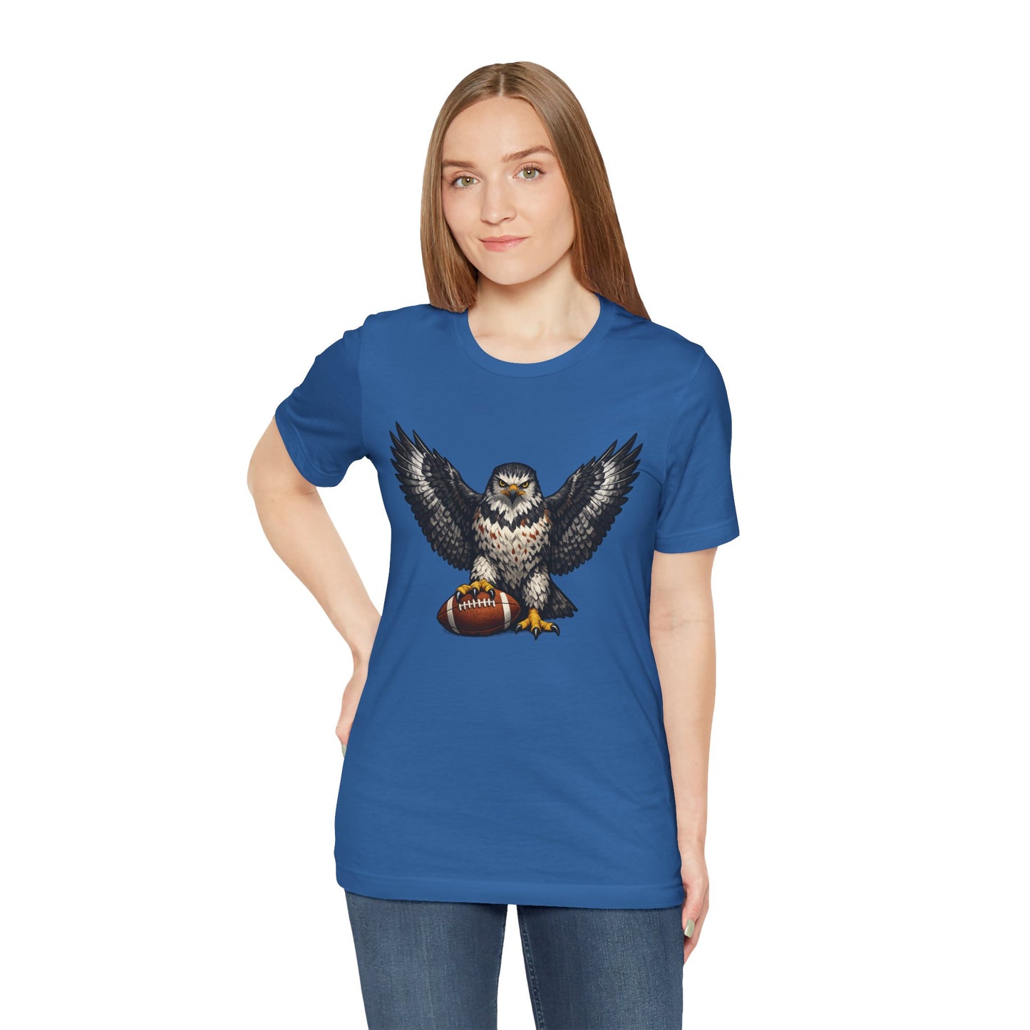 Hawk Football Shirt, Hawk Holding Football T Shirt, Hawk Mascot Tee, Football Bird Of Prey Shirt, Game Day Sports Tee, Hawk Fan Gift