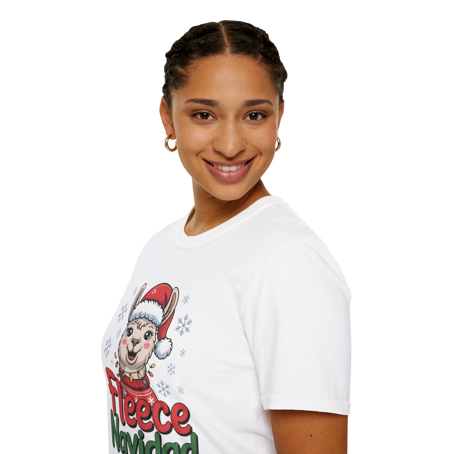 Fleece Navidad Llama Christmas Shirt, Funny Llama Xmas Tee, Cute Holiday Pun Shirt, Fuzzy Llama Santa Sweater Shirt, Christmas Gift Tee