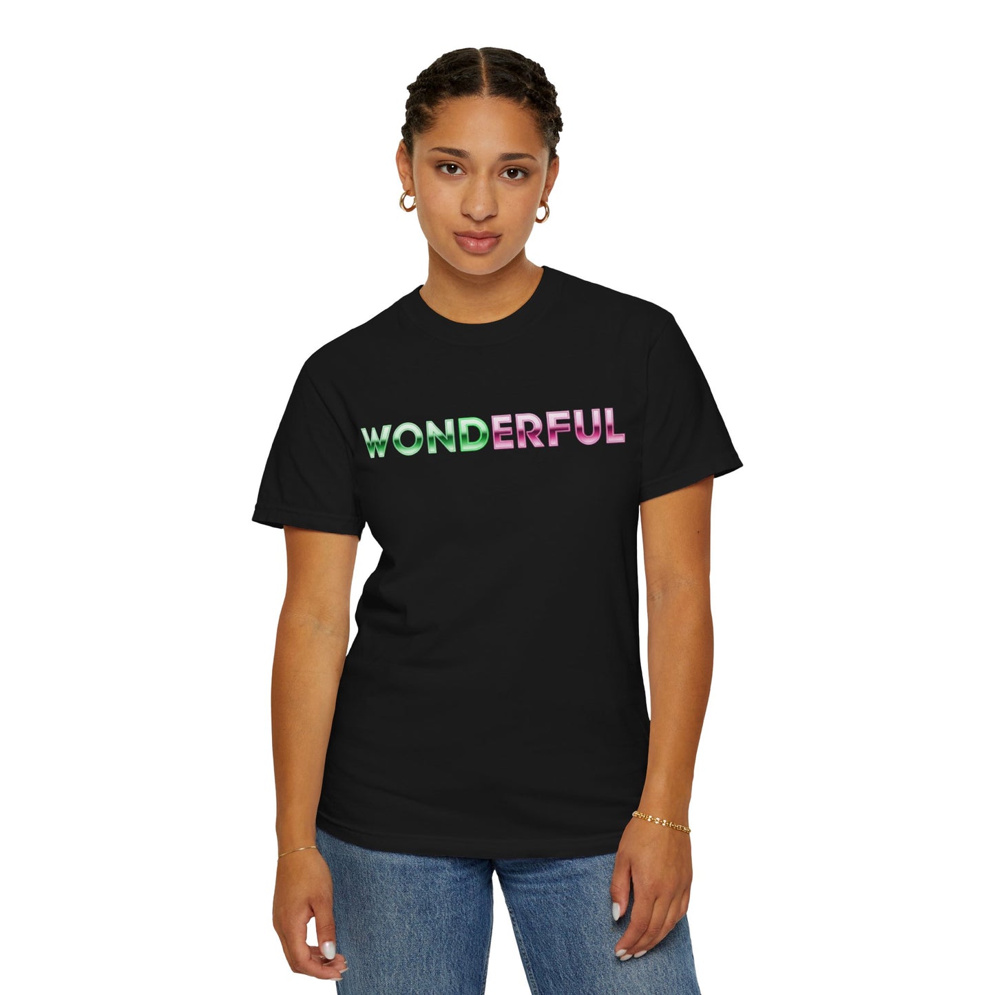 Wonderful Broadway Inspired T-Shirt, Musical Theater Graphic Tee, Green And Pink Gradient Shirt, Unisex Gift For Fans And Performers