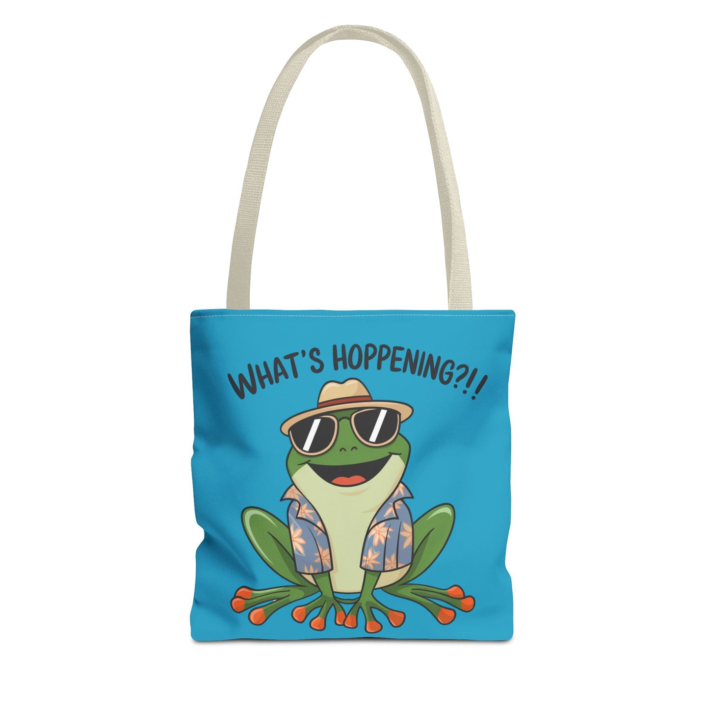 Frog Tote Bag - What's Hoppening Pun Design