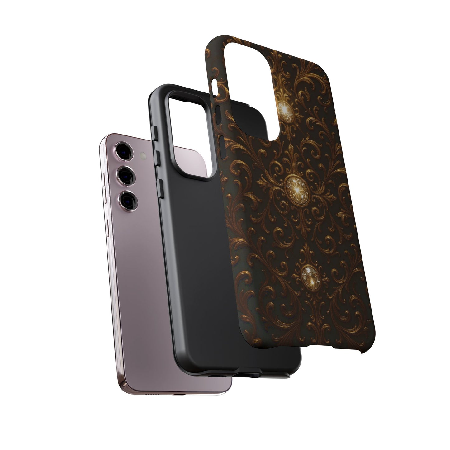 Luxury Baroque Samsung Case – Elegant Gold Ornate Floral Phone Cover for Galaxy