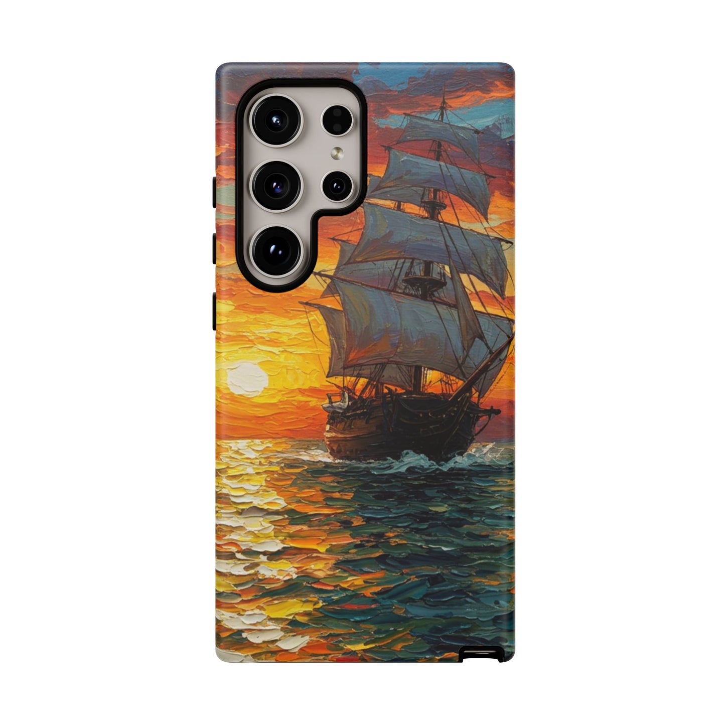 Samsung Galaxy Case - Ship Sailing at Sunset Design