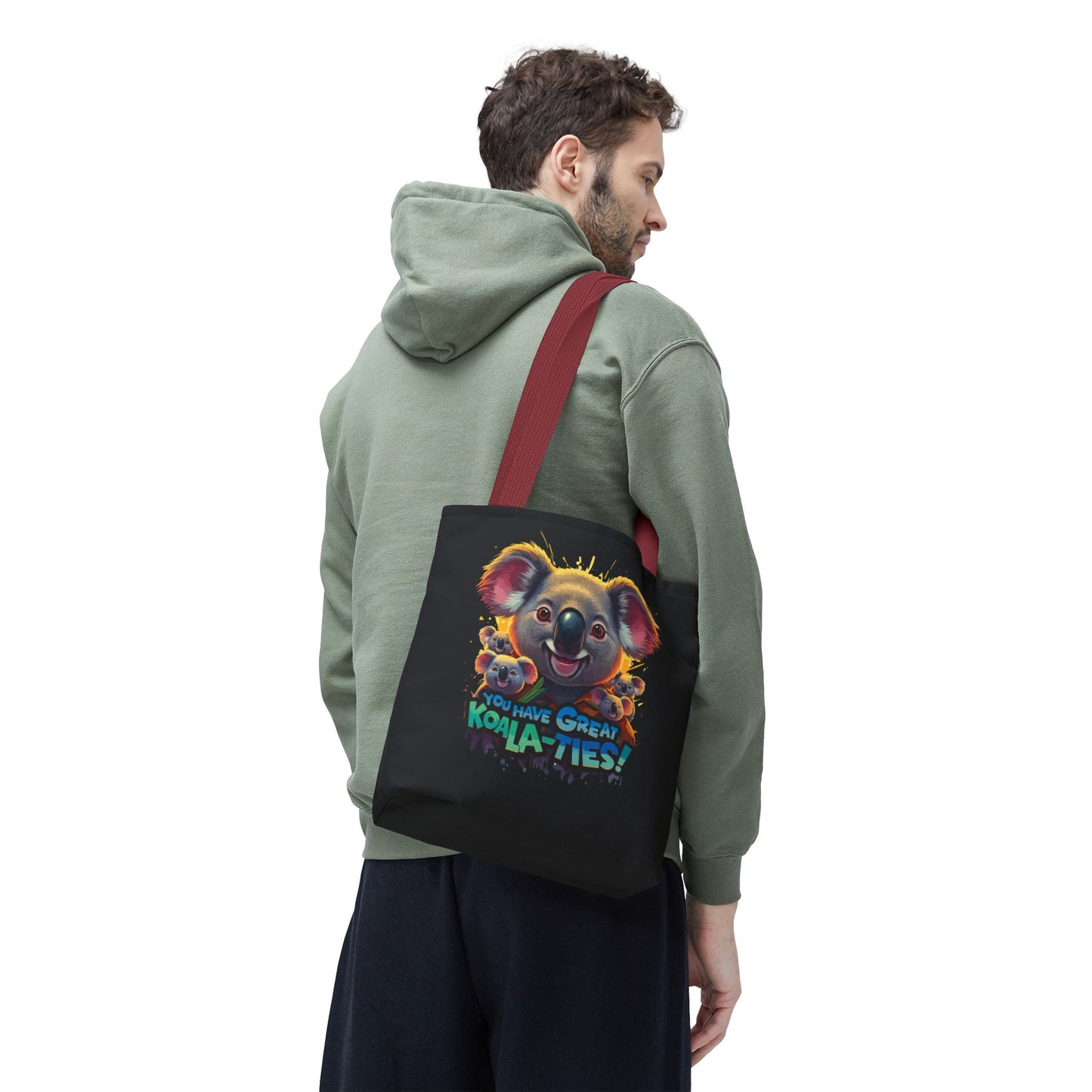 Koala Tote Bag – Funny Animal Pun Bag with Cute Koala Design – Reusable Grocery, Beach, or Everyday Carry Bag – Gift for Koala Lovers