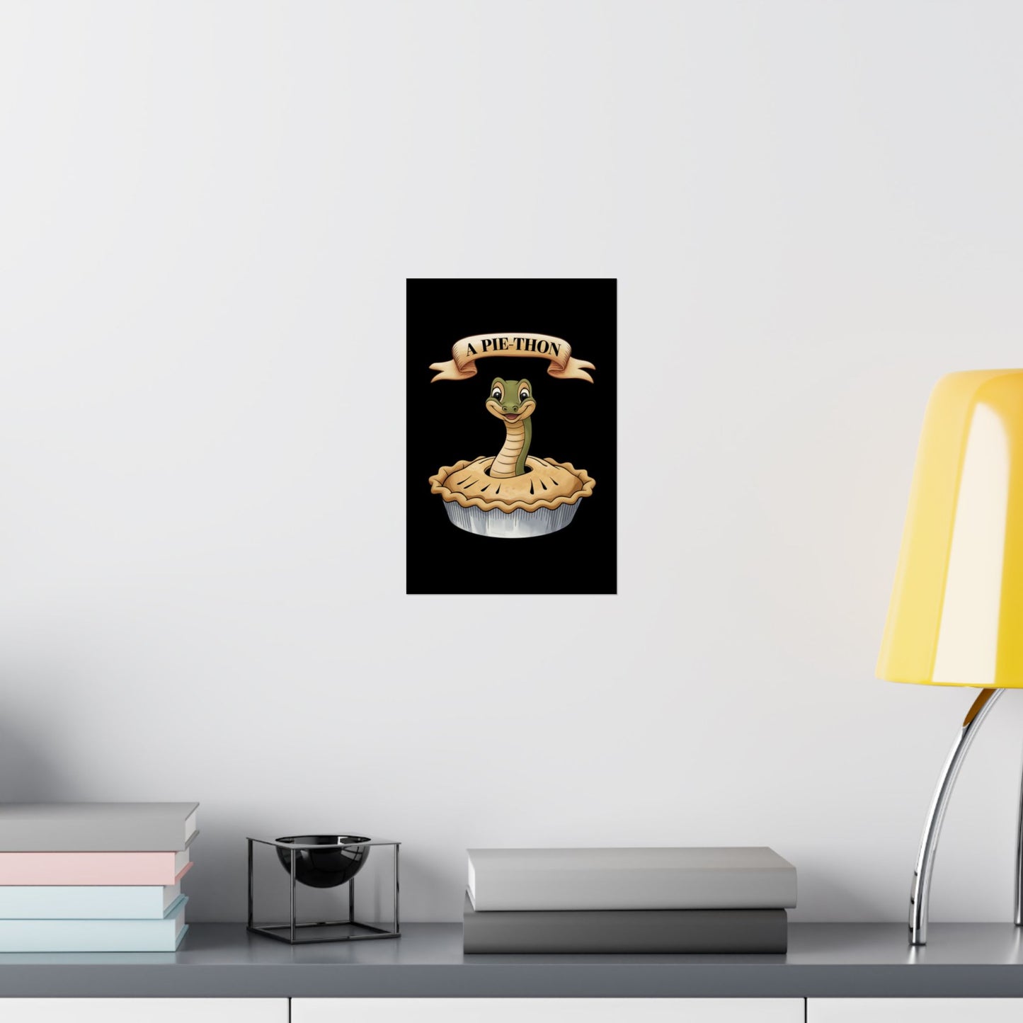 Vertical Poster - Funny 'Pie-Thon' Snake in Pie Joke Print