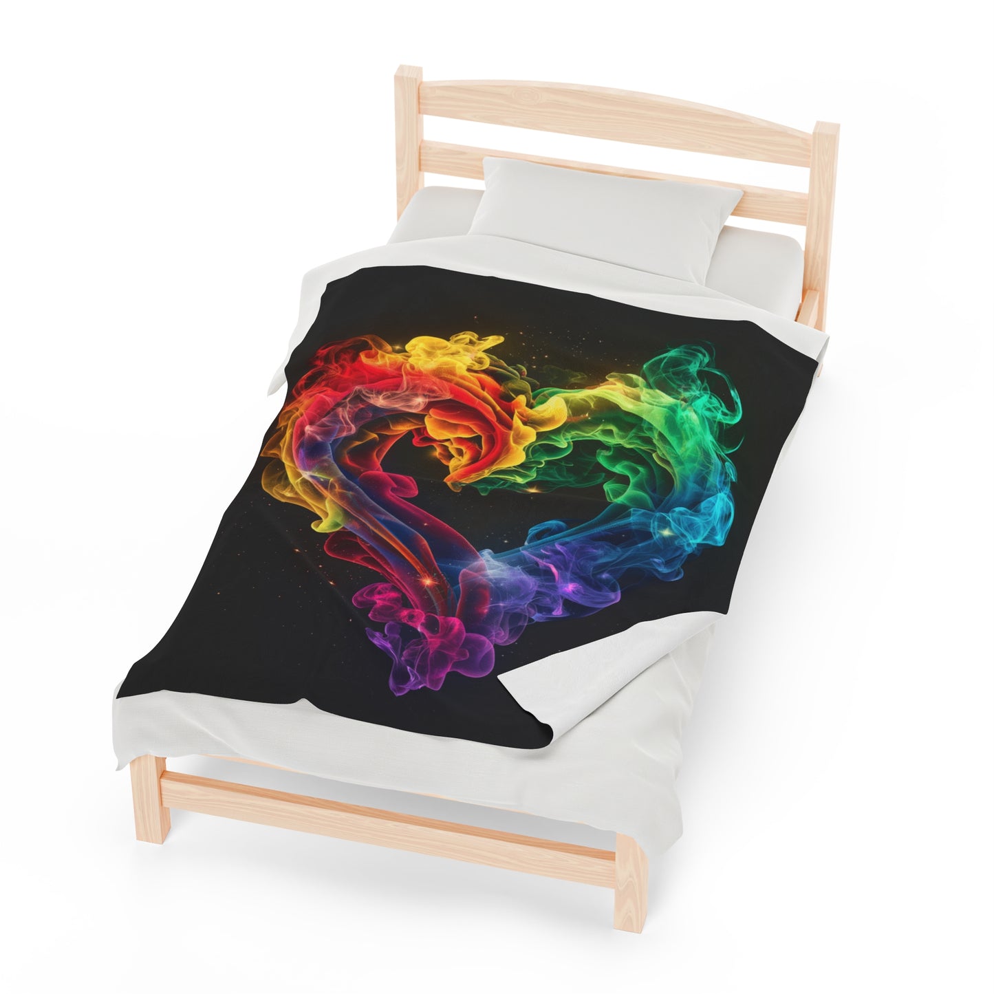 Colorful Smoke Heart Blanket